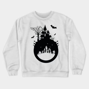 Haunted House Halloween Design Crewneck Sweatshirt